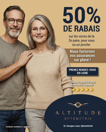 50% off the second pair of glasses for you or a loved one